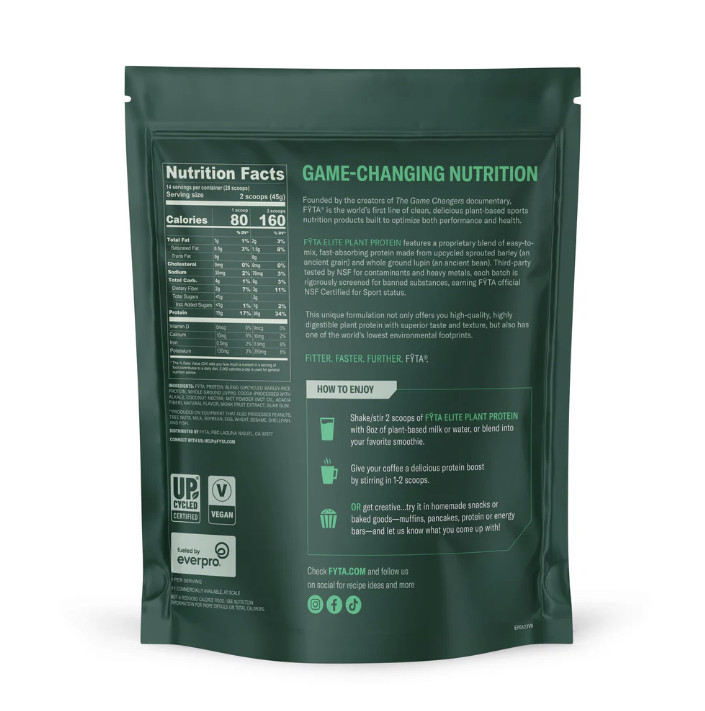 FYTA Vegan Protein Powder Chocolate Plant Based Protein Powder with Better T…