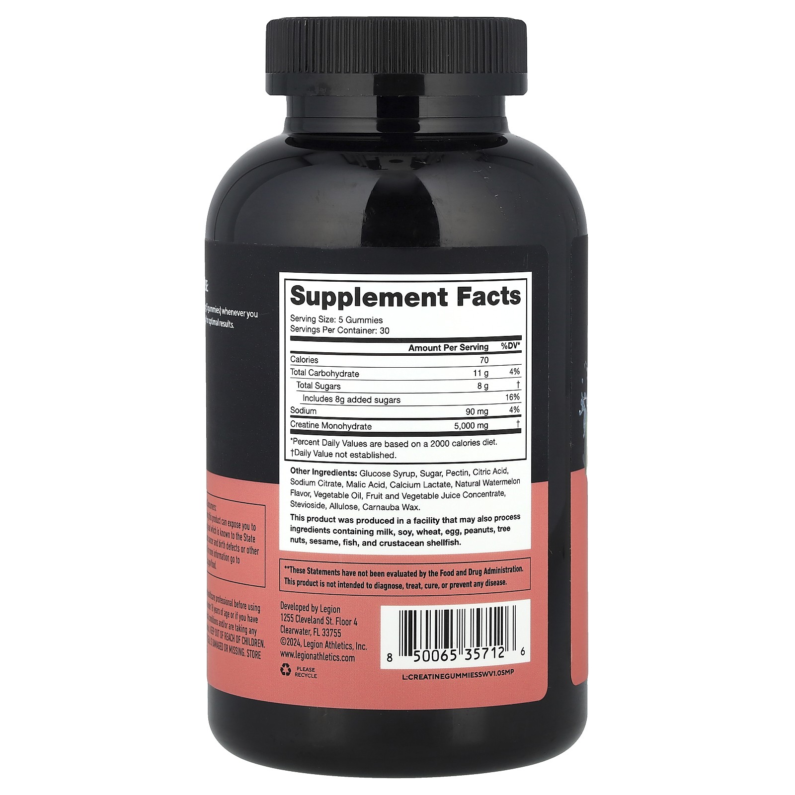 Creatine Gummies, Sour Watermelon , 150 Gummies