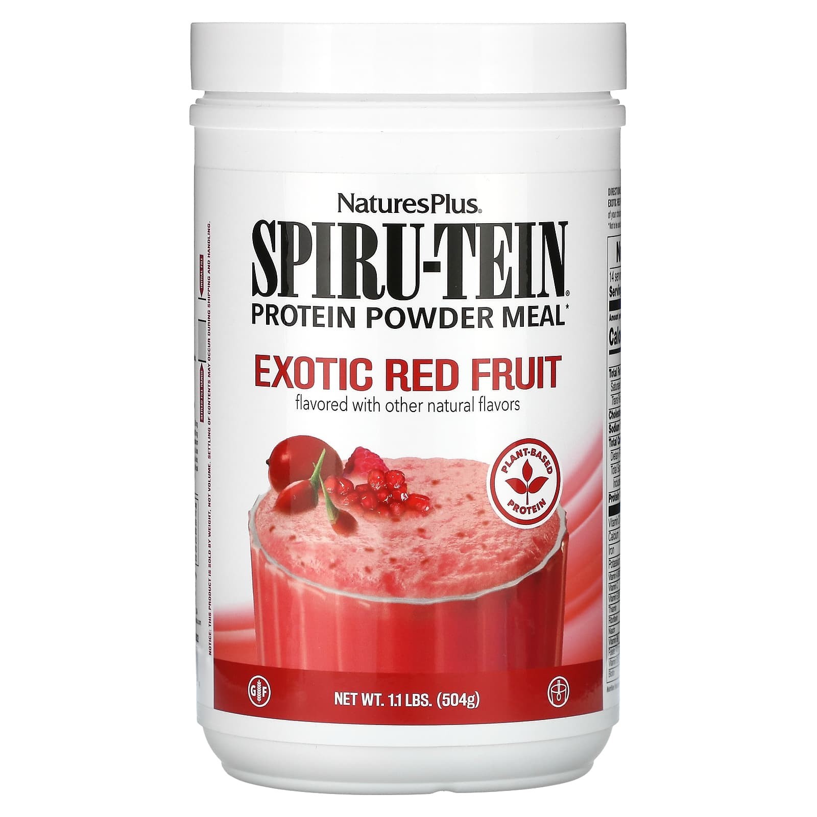 NaturesPlus Spiru-tein Protein Powder (Exotic Red Fruit) 1.2 lb