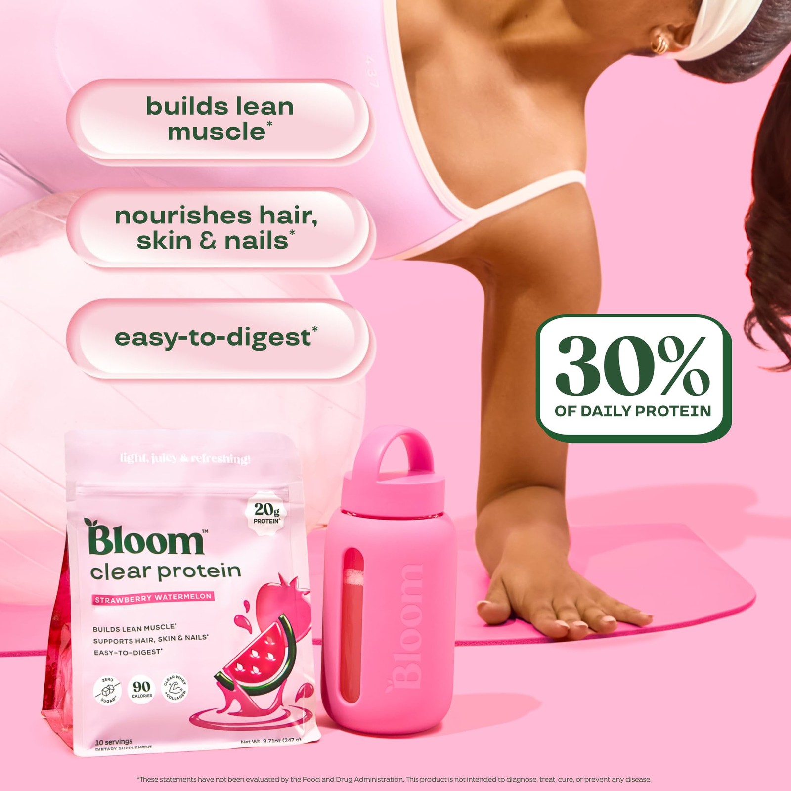 Bloom Clear Protein, Whey Protein Isolate with Collagen Peptides and Digestiv…