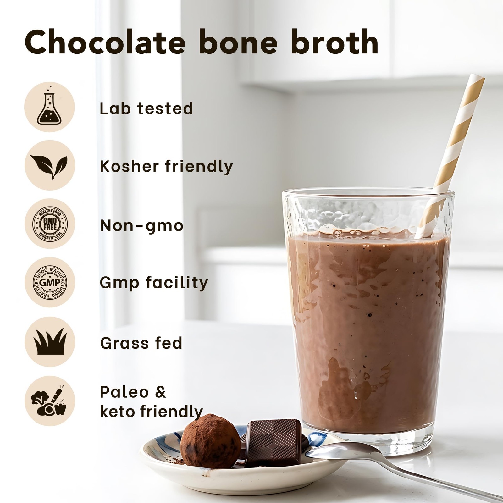 Zammex Bone Broth Protein Powder, Pure Grass Fed Beef, 1 Pound (Pack of 1)