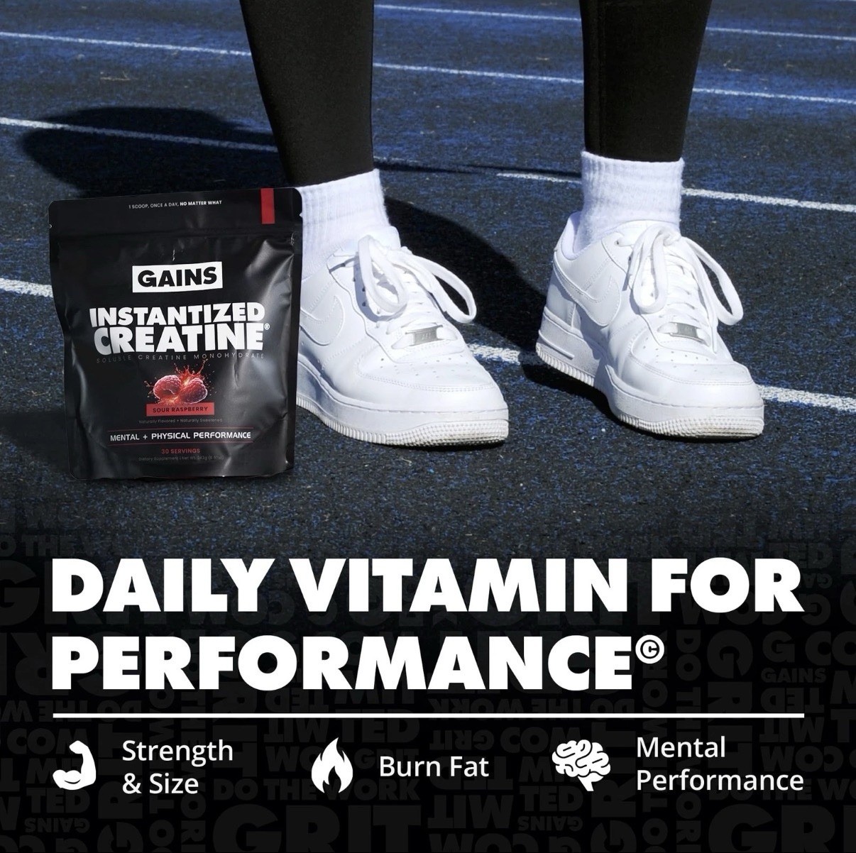 Gains in Bulk Sour Raspberry Instantized Creatine Monohydrate for Women and Men