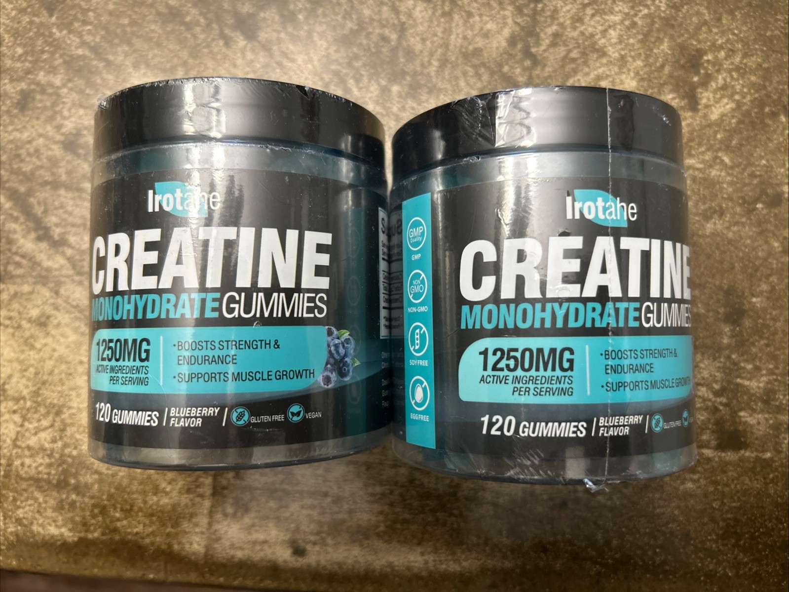 2 Irotahe Creatine Monohydrate Gummies Gummy Blueberry Flavor 1250mg 120 Ct Lot