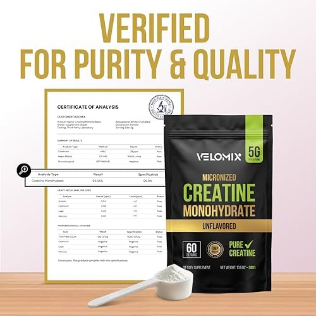 Micronized Creatine Monohydrate Powder – 100% Pure Creatine Powder Unflavored an