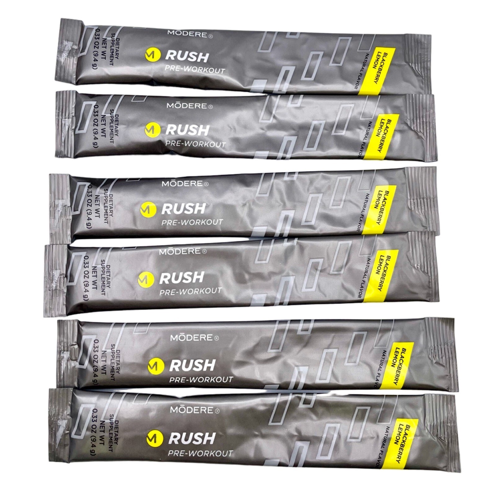 Modere Rush Pre-Workout Blackberry Lemon 20 Packets- New In Box- Free Shipping!