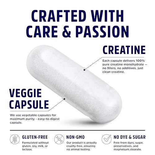 Creatine Monohydrate 5G Capsules 60 Servings Micronized