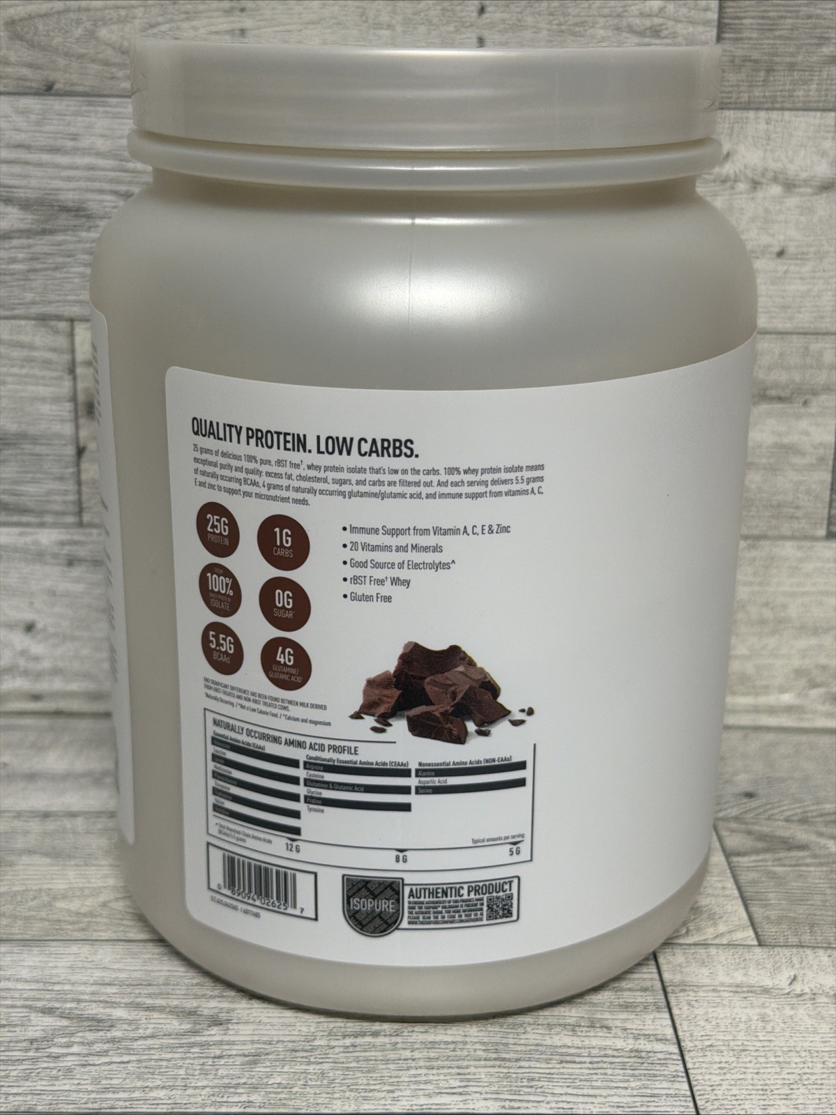 Isopure Low Carb 100% Whey Protein Isolate Chocolate Powder, 25g, 14 Servings