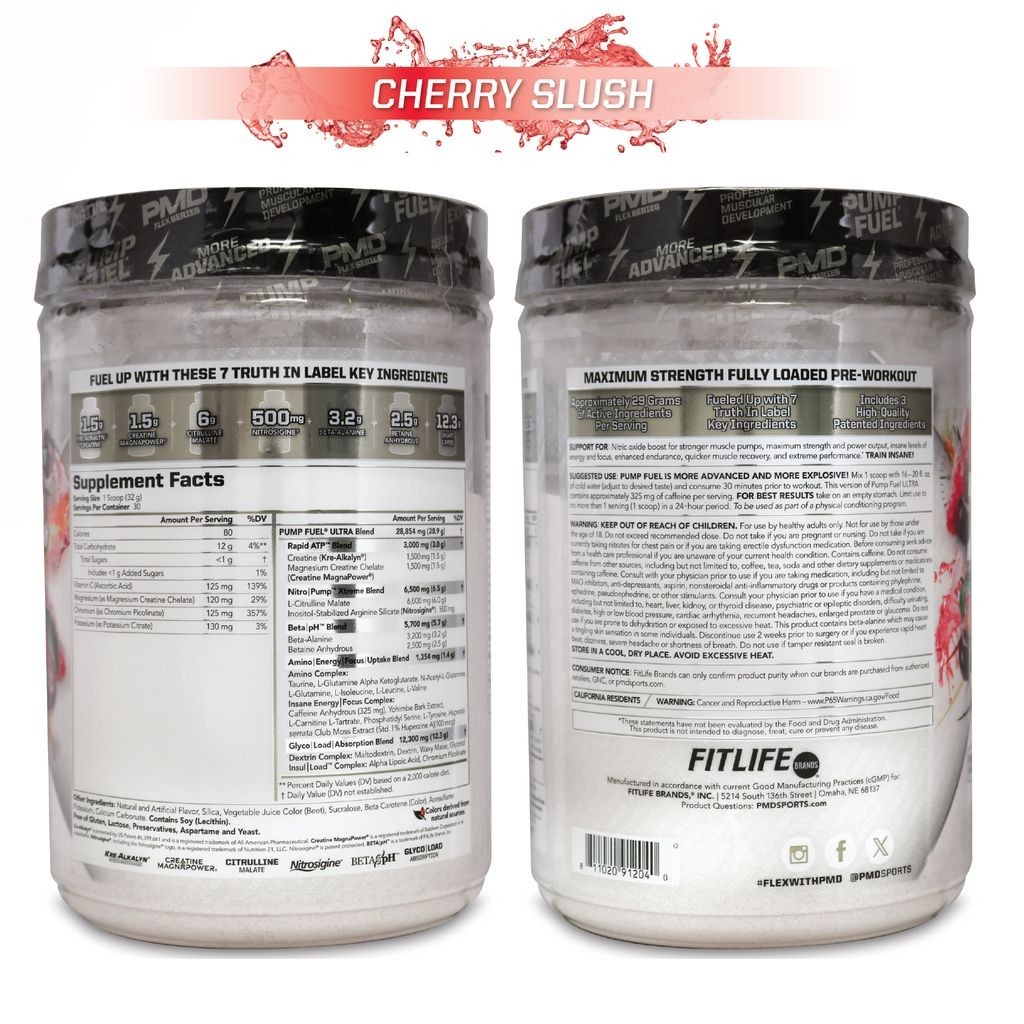 PUMP FUEL ULTRA INSANITY GLYCO LOAD PRE WORKOUT – CHERRY SLUSH (30 Servings)
