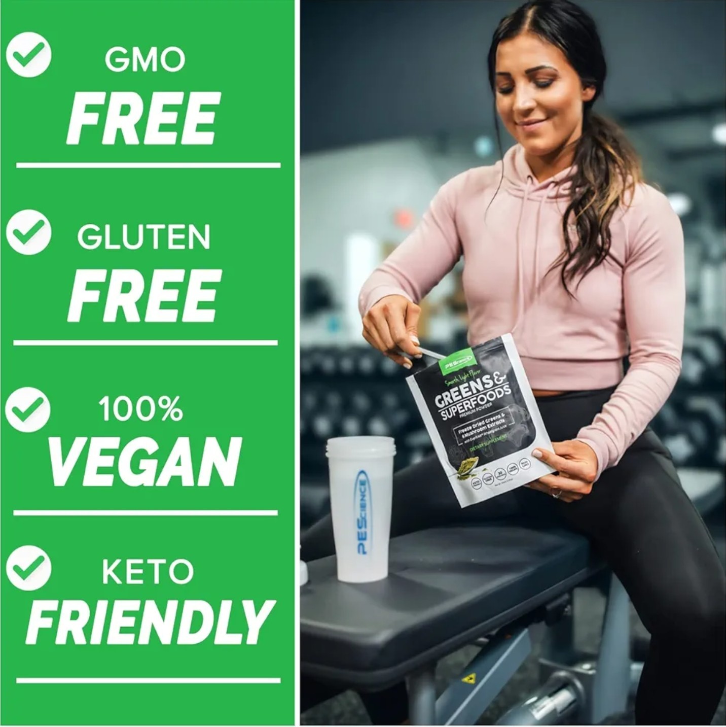 PEScience GREENS & SUPERFOODS 8 oz Size (30 Serv) Natural Lime Flav BEST BY 4/26