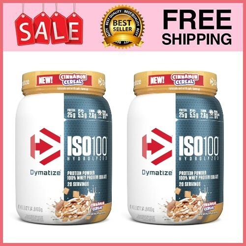 2P Dymatize ISO100 Hydrolyzed Whey Isolate Protein Powder,Cinnamon Cereal