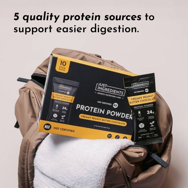 Just Ingredients Creamy Peanut Powder (NSF) – Pea/Whey – 24g Protein – 10ct
