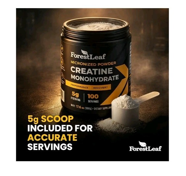 ForestLeaf Creatine Monohydrate Micronized Powder Maximize Muscle Growth. B7