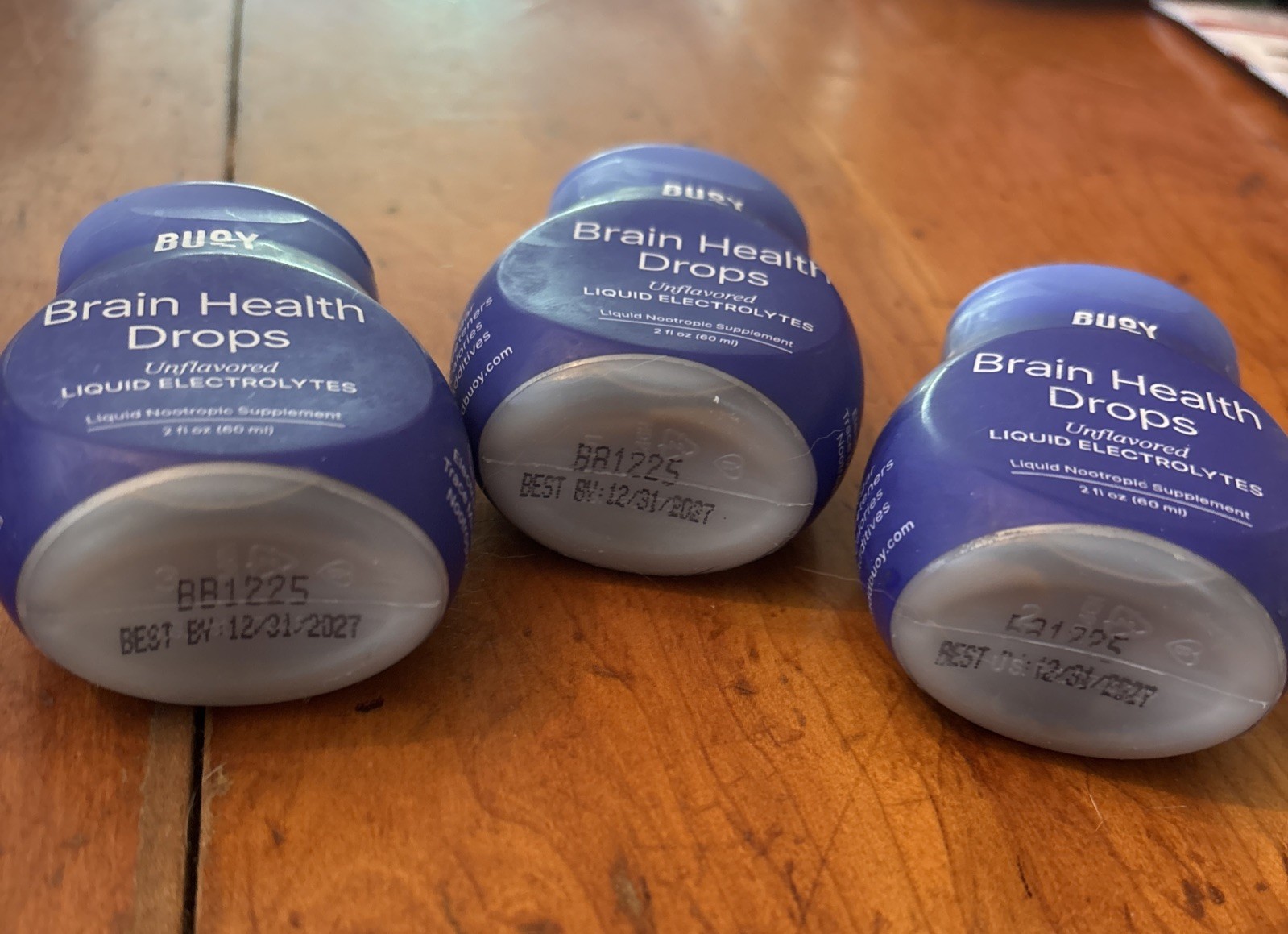 Buoy Brain Health Drops Unflavored Electrolytes 2oz 3pk