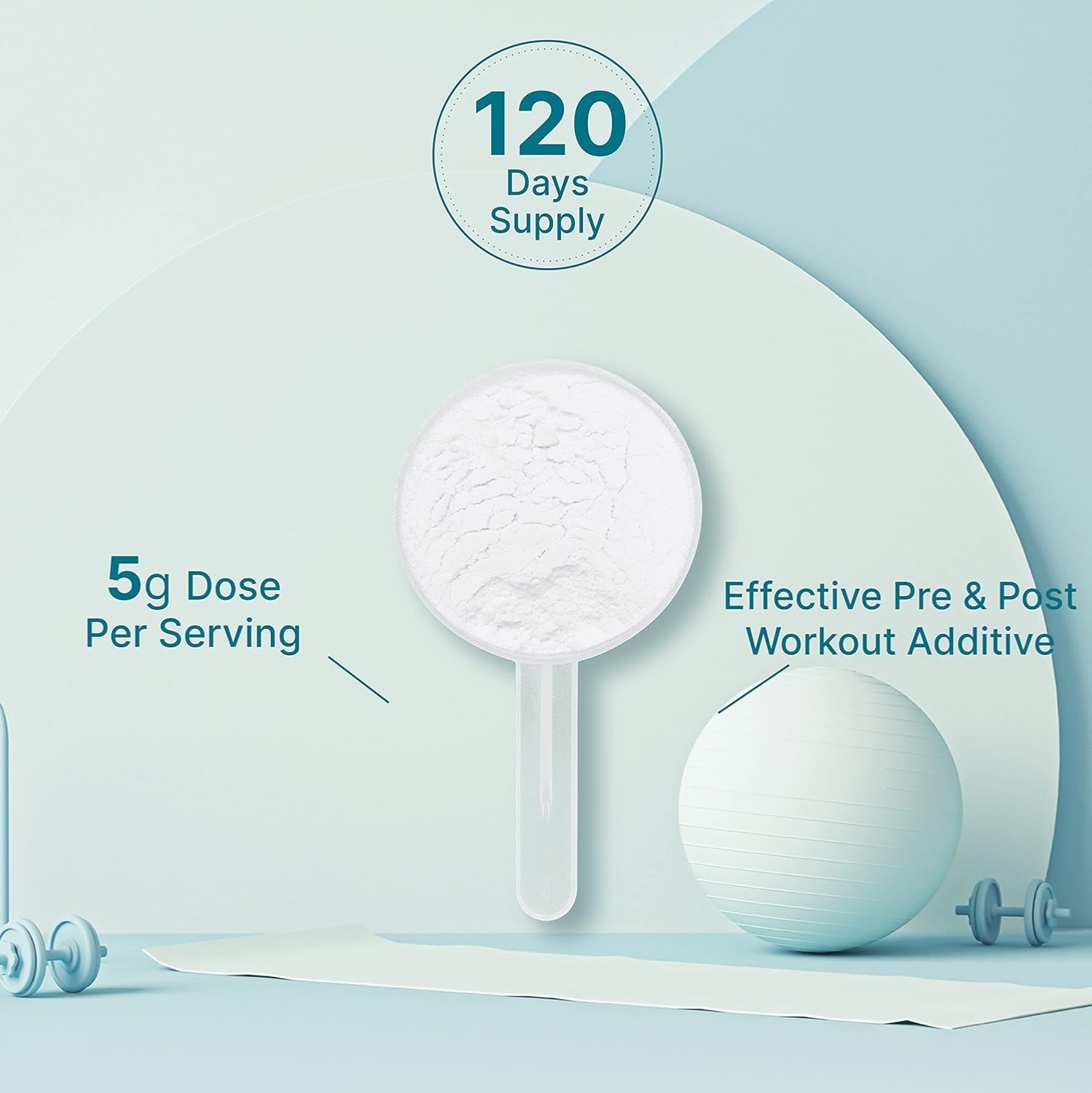 Instant Creatine Monohydrate Powder, 5g Per Serving – 120 Servings