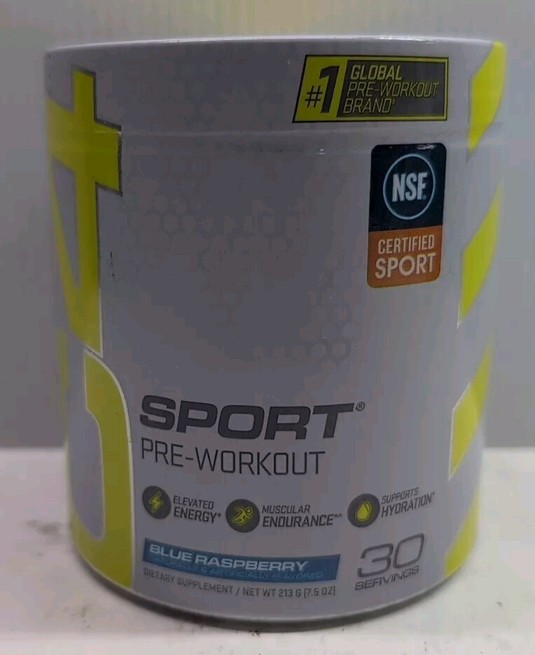 C4 Sport Pre-Workout Powder, Blue Raspberry, 7.5 oz 30 Servings Exp 07/2026