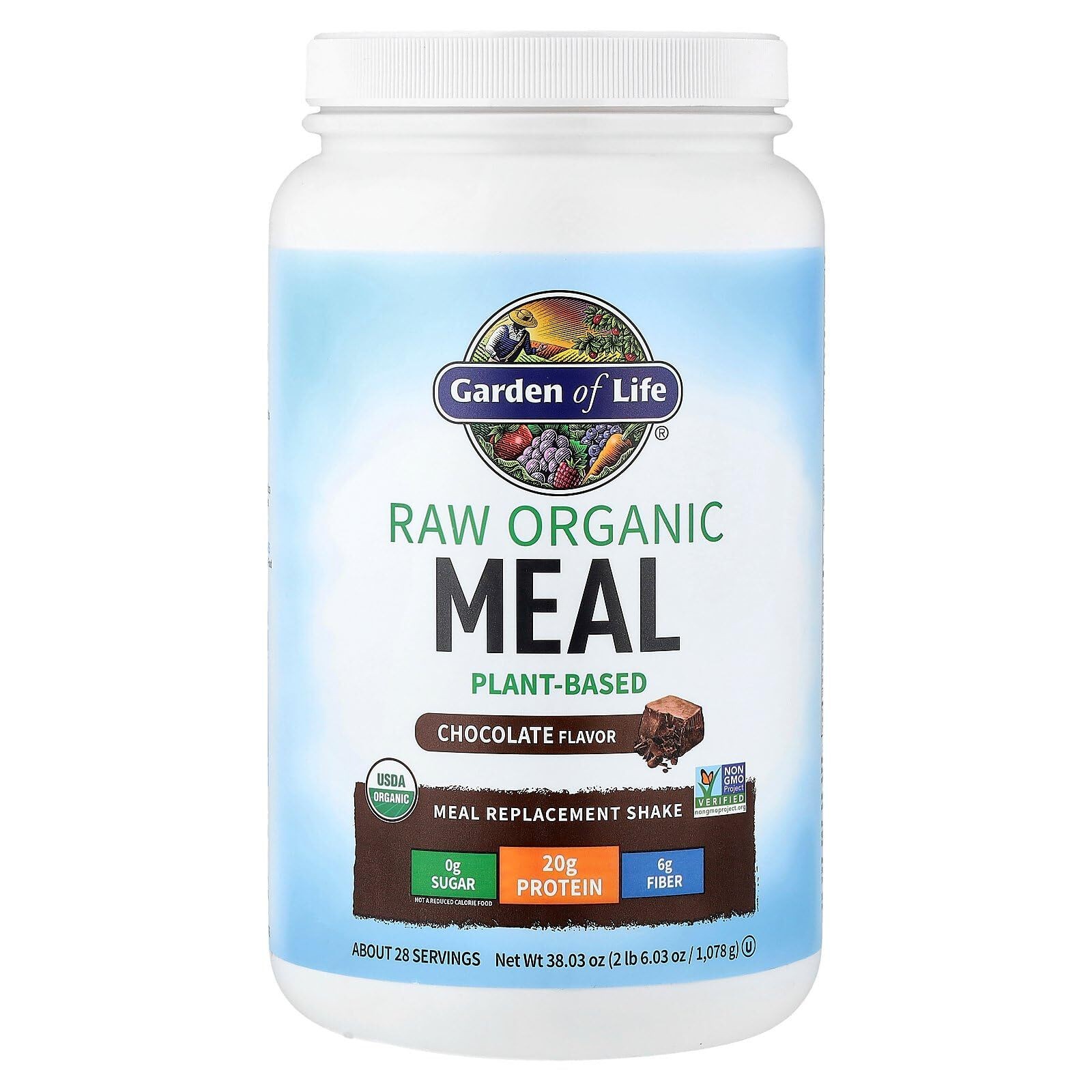 9/26+ Garden of Life Meal Replacement Shakes, Raw Organic, Chocolate Protein Pow