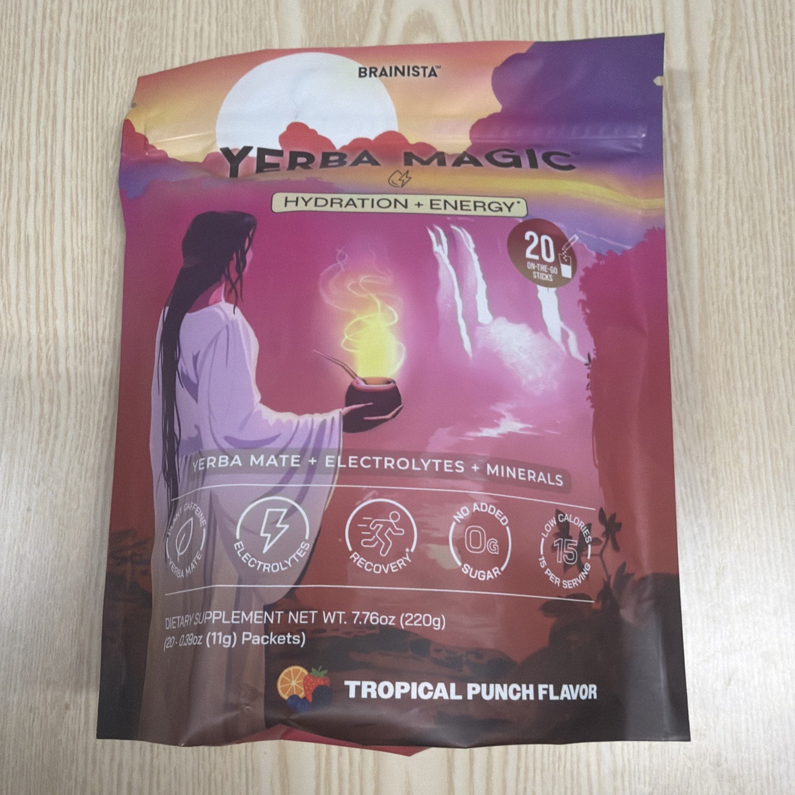 Yerba Magic Hydration + Energy – Tropical Punch with Electrolytes – 20 Packets