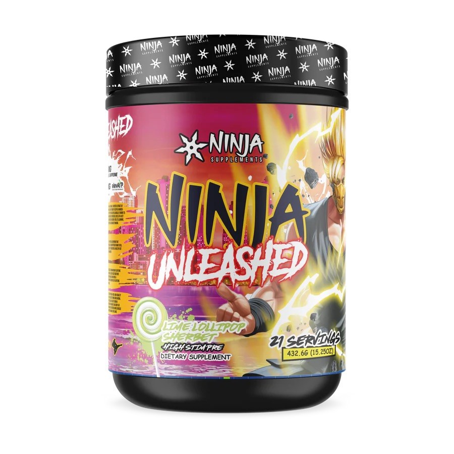 NINJA UNLEASHED HIGH STIM PRE WORKOUT 600mg from 3 different Caffeine Sources! ￼