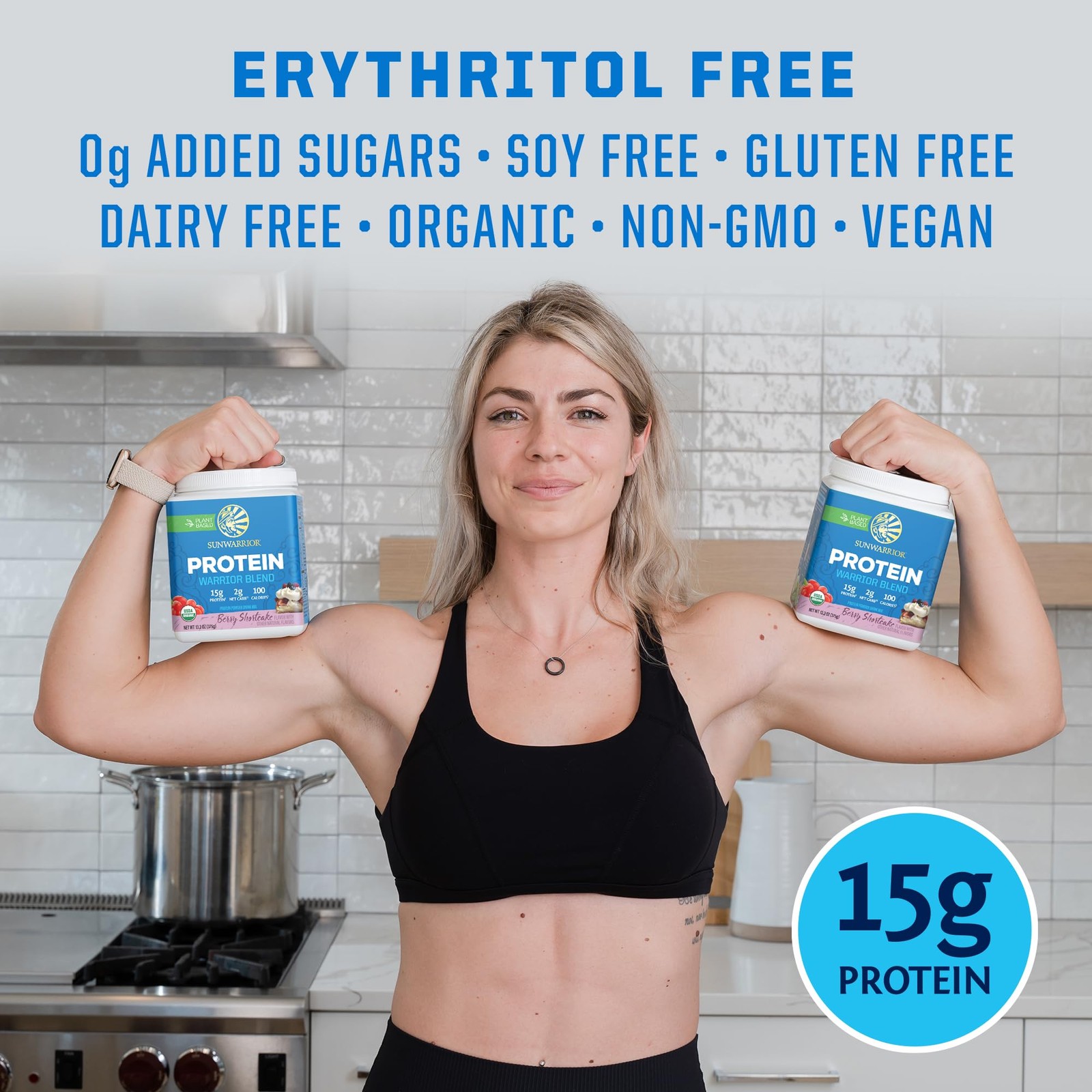 Warrior Blend, Plant Based, Vegan Protein Powder with Peas & Hemp, Berry, 13…