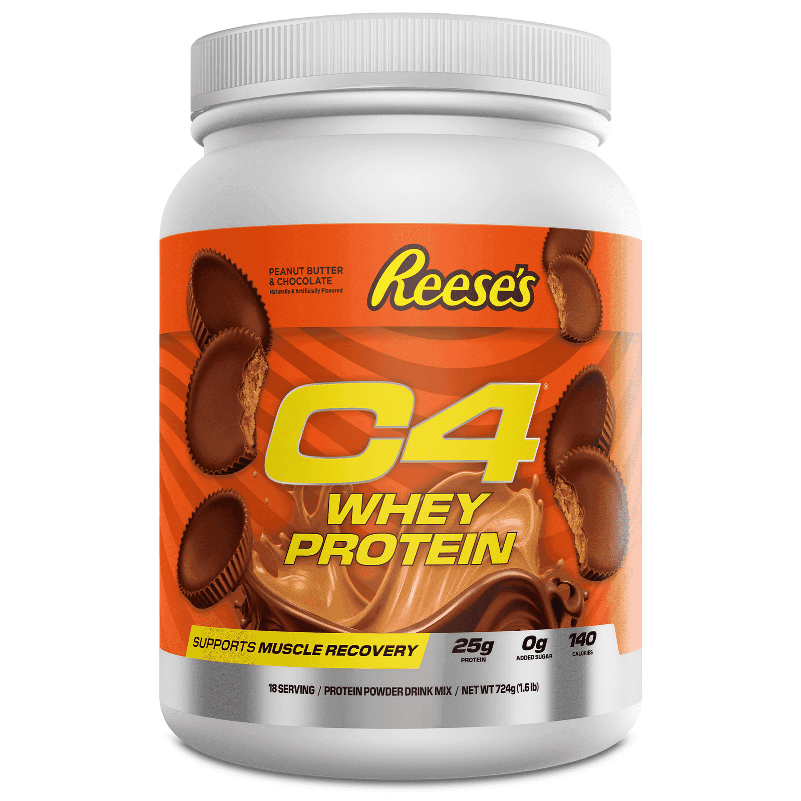 C4 Whey Protein Powder, Reese’s Peanut Butter Cup Flavor, 25g of Protein