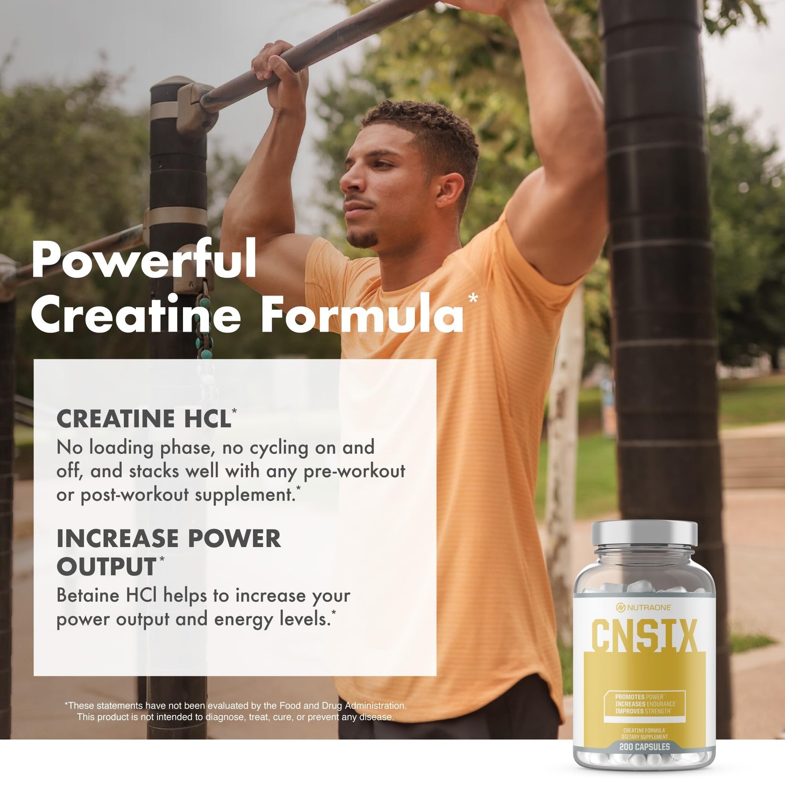 CNSix Creatine Capsules by NutraOne – Creatine HCL to Help Build Lean Musc