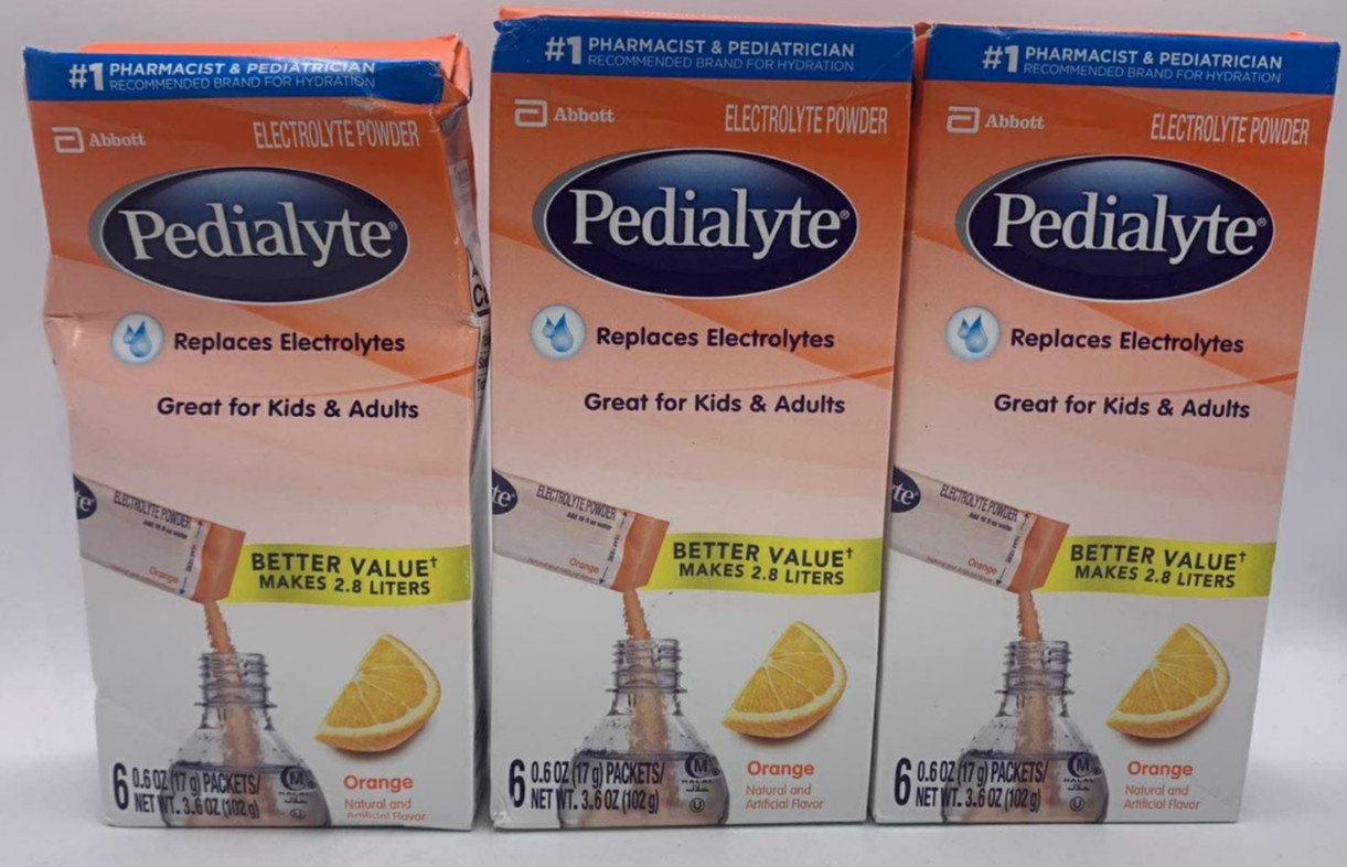 3PK Abbott Pedialyte Electrolyte Powder ~ 6 Sticks Each ~ EXP 11/26 ~ FAST SHIP