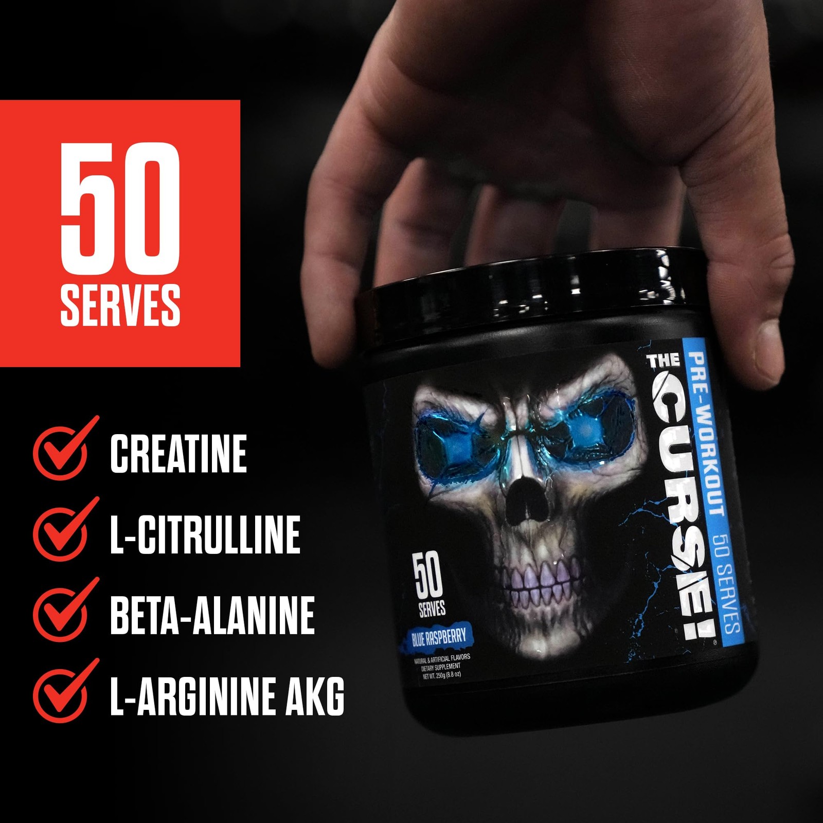 JNX SPORTS The Curse! Pre Workout Powder for Men & Women, Caffeine, Beta-Alanine