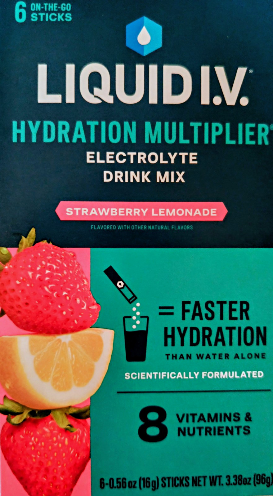Liquid I.V. Hydration Multiplier Strawberry Lemonade 6 Sticks 3.38 oz