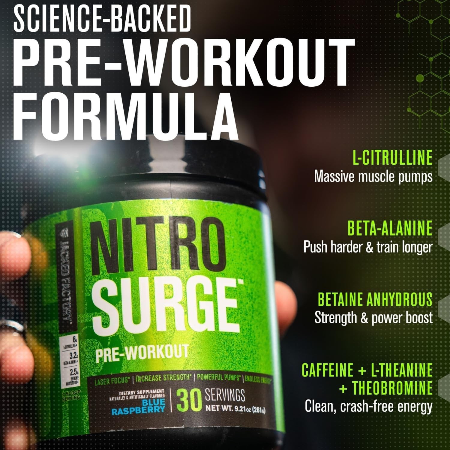 Cherry Limeade NITROSURGE Pre Workout – 10 Servings of Energy & Strength Boost