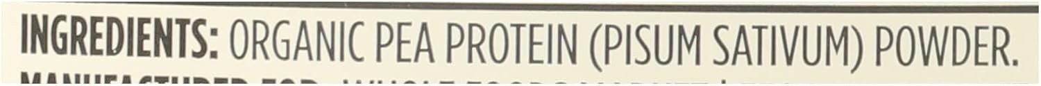 Organic Pea Protein Powder 16 Ounce Unflavored Vegan Non-GMO Excellent Source