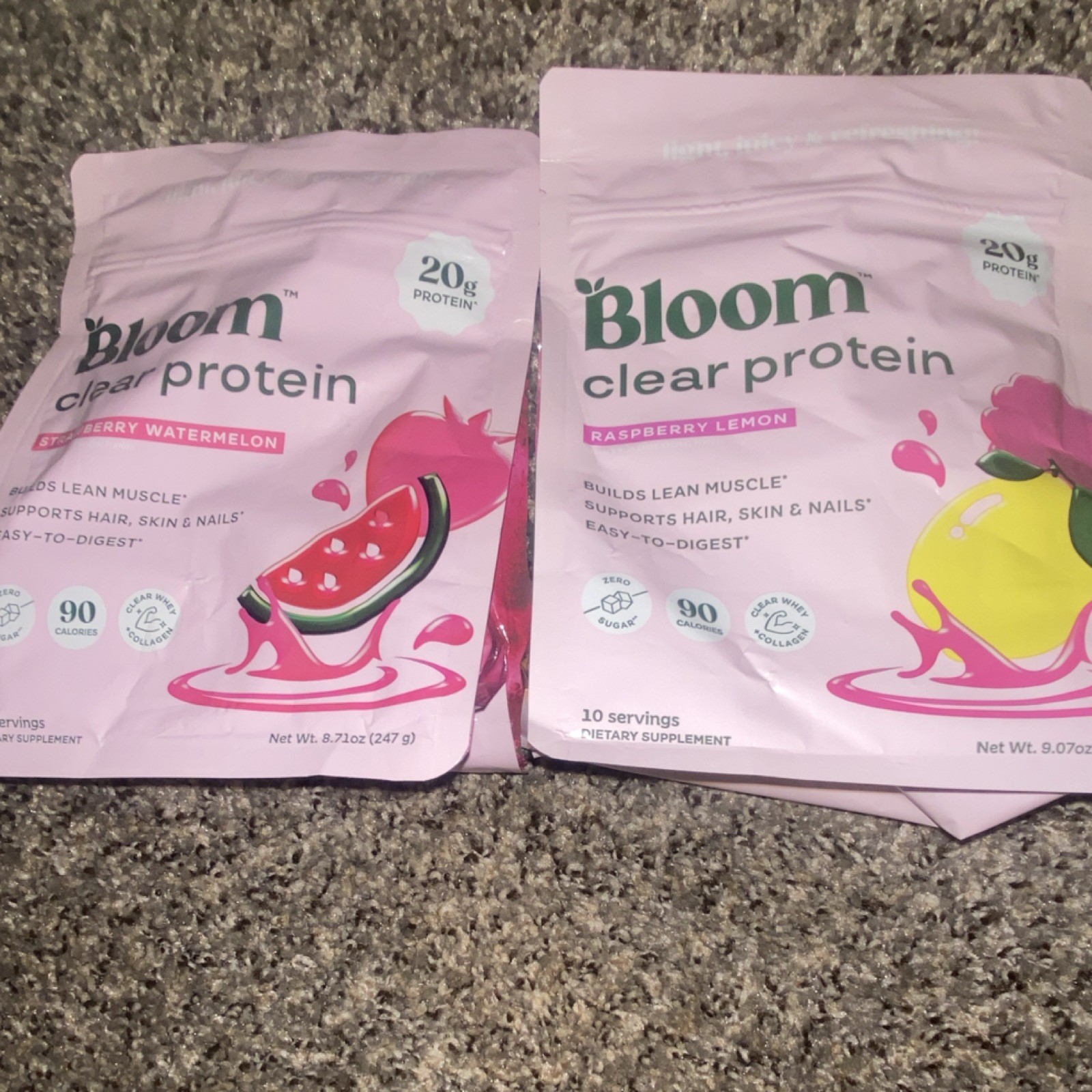 Bloom Clear Protein Powder Zero Sugar 20g 2-Pack 10 Servings 2 Flavors