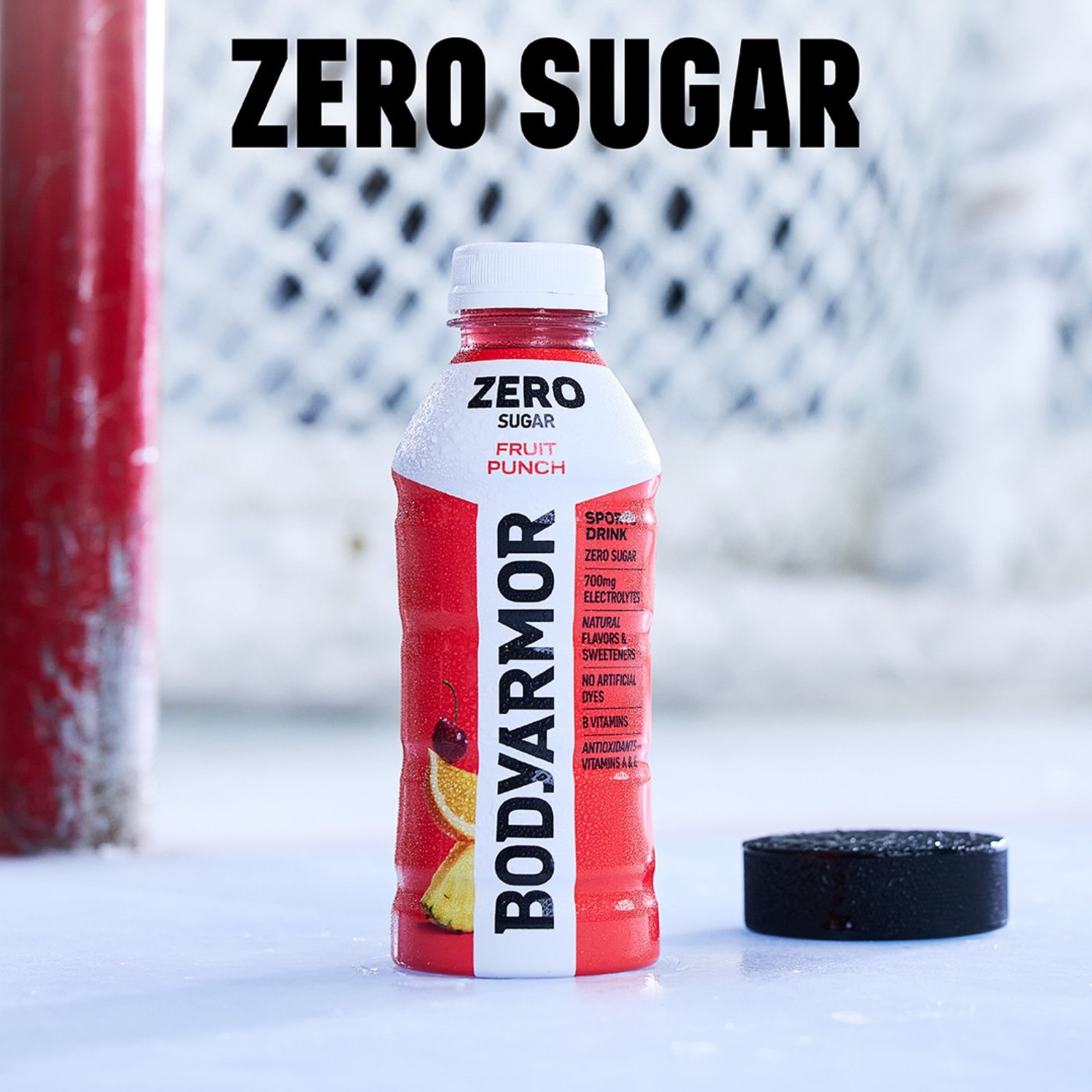 BODYARMOR Zero Sugar Fruit Punch Electrolyte Sports Drink, 16 fl oz Bottle