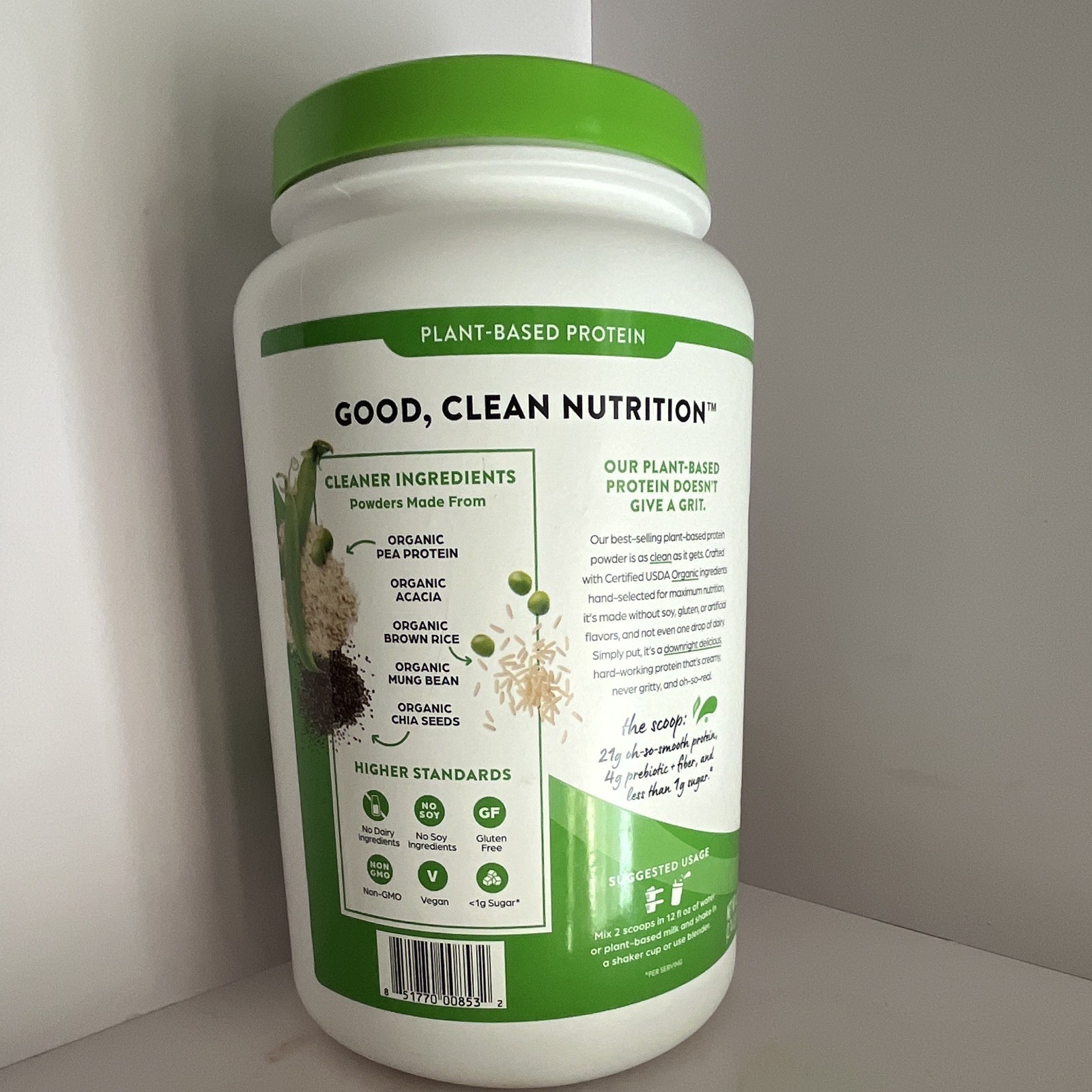 Orgain Organic Plant-Based Protein Powder Vanilla Bean 2.74 lb Vegan Non-GMO