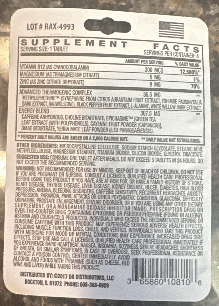 Rapid Action Extreme 2 Way Lasting Energy Boost Metabolism 5 packs 20 pills USA