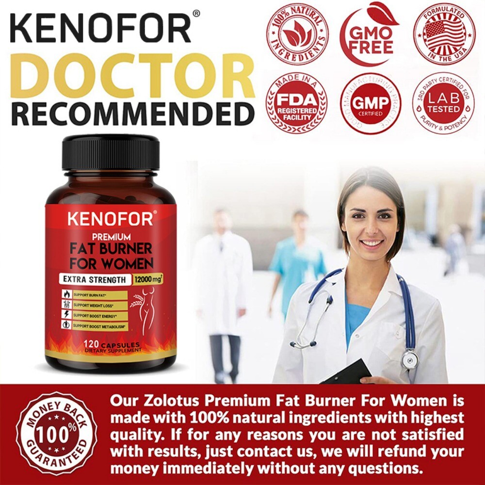 Fat Burner for Women 12,000mg, Appetite Control, Weight Loss, 120 Capsules