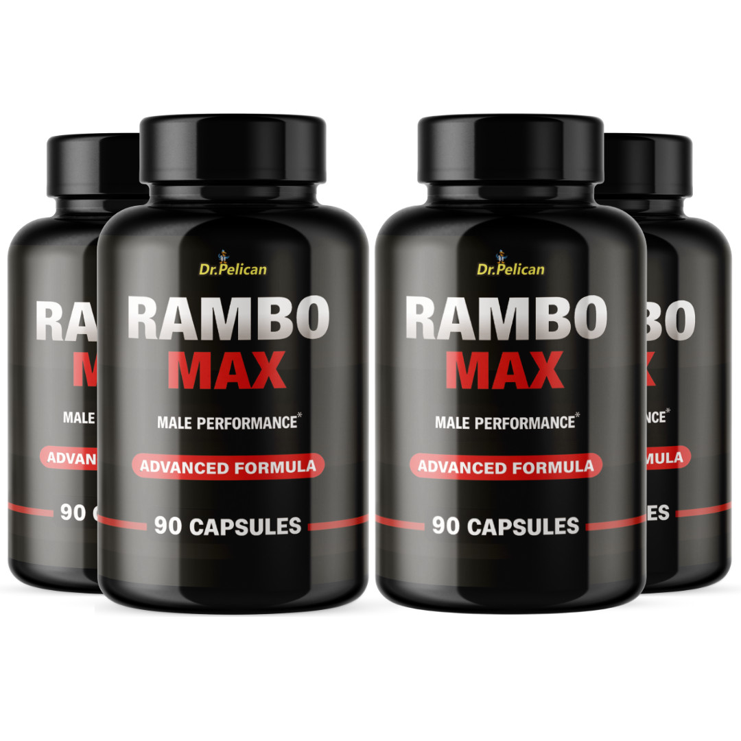 Rambo Max- Bodybuilding & Men’s Health Support- 4 Bottles- 360 Capsules
