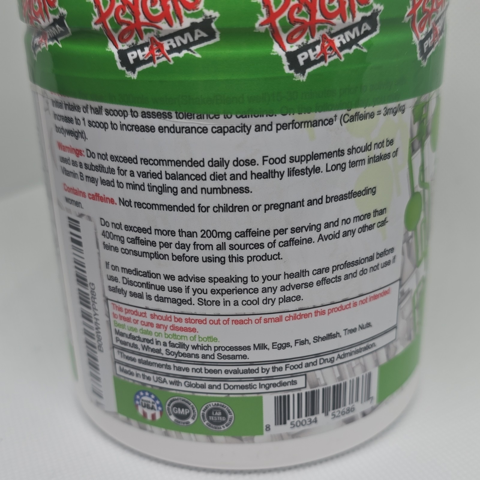 Psycho Pharma Nootropic Powder Mozart’s Passion Mango B6 B12 Tyrosine 240g