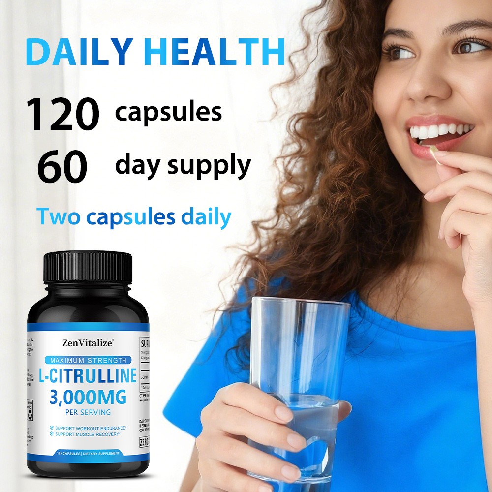 3000mg L-Citrulline Support Muscle Recovery* Gluten Free 30/60/120 Capsules