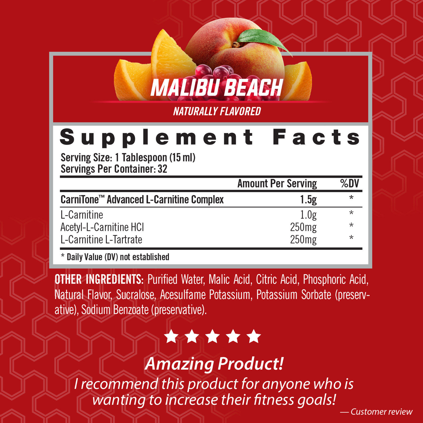 L-CARNITINE LS3 1500 Fat Loss – Metabolism – Malibu Beach 1500mg (32 Servings)