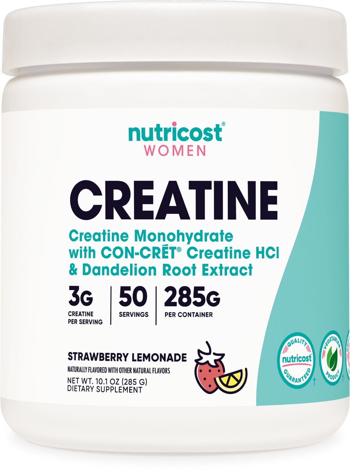 Nutricost Creatine Monohydrate Powder for Women Strawberry Lemonade, 50 Servings