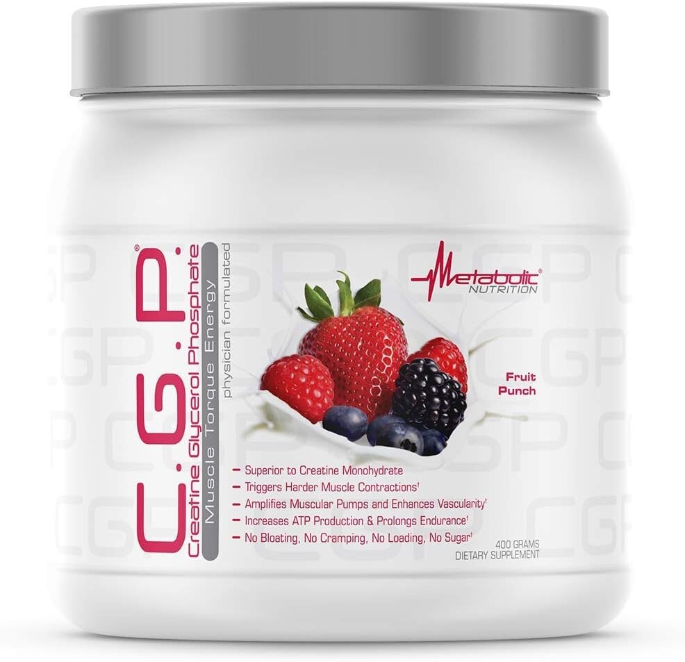 Metabolic Nutrition CPG Creatine Glycerol Phosphate 400 Grams Fruit Punch 40 Svg