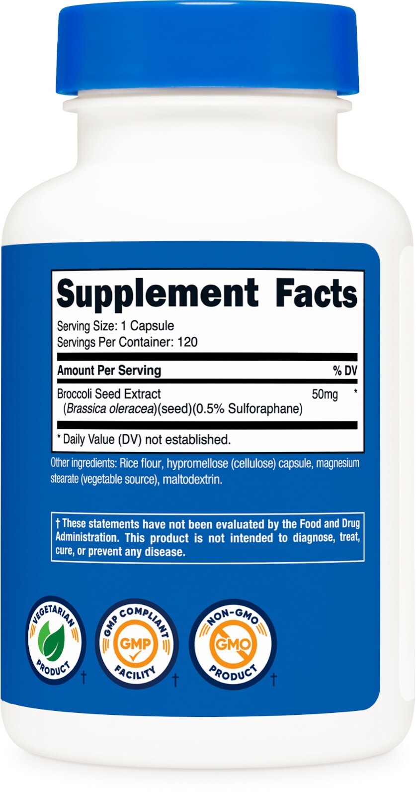Nutricost Sulforaphane Glucosinolate (SGS) (50mg, 120 Capsules)
