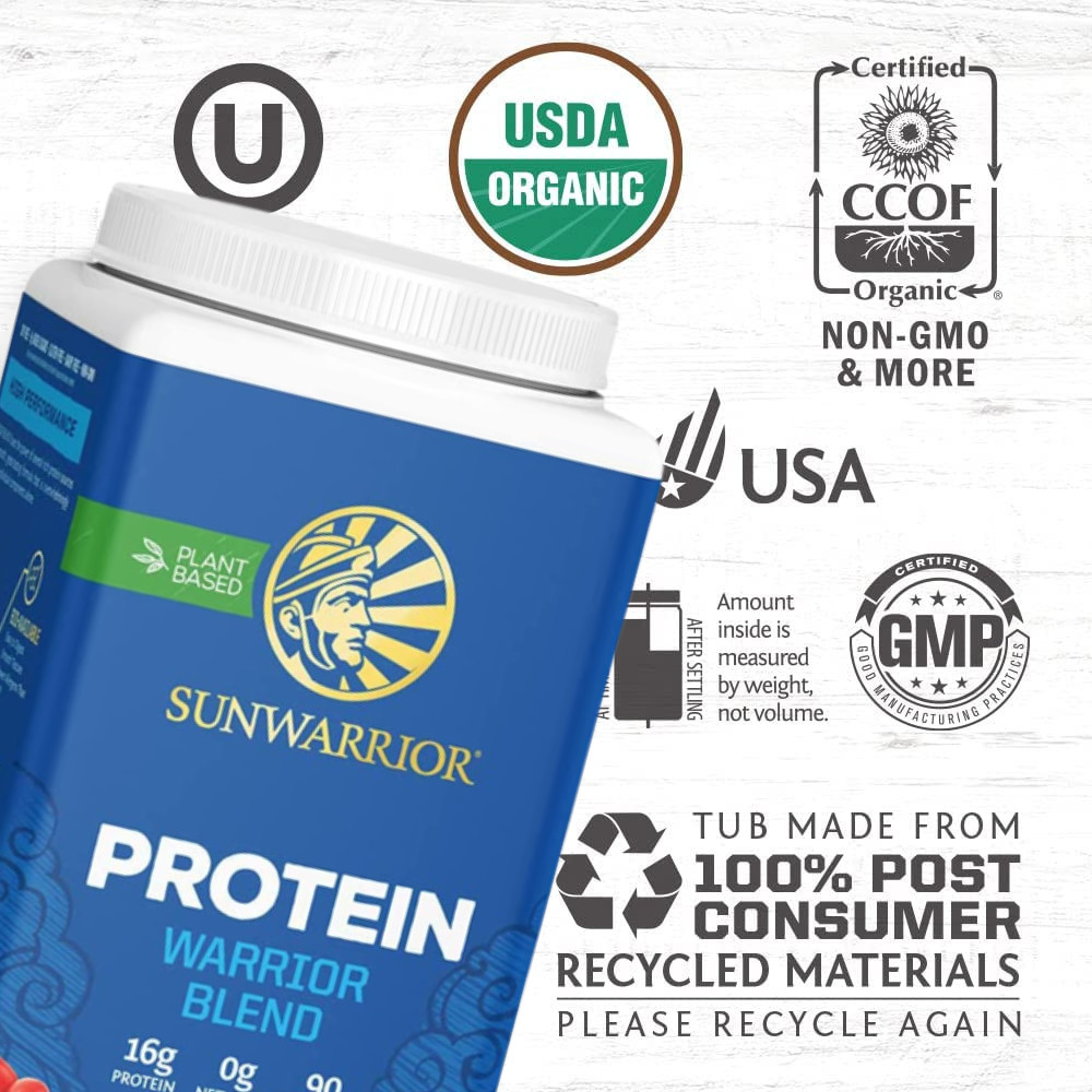 Sunwarrior Protein Warrior Blend Chocolate Flavor 1.7 lbs for Peak Performance
