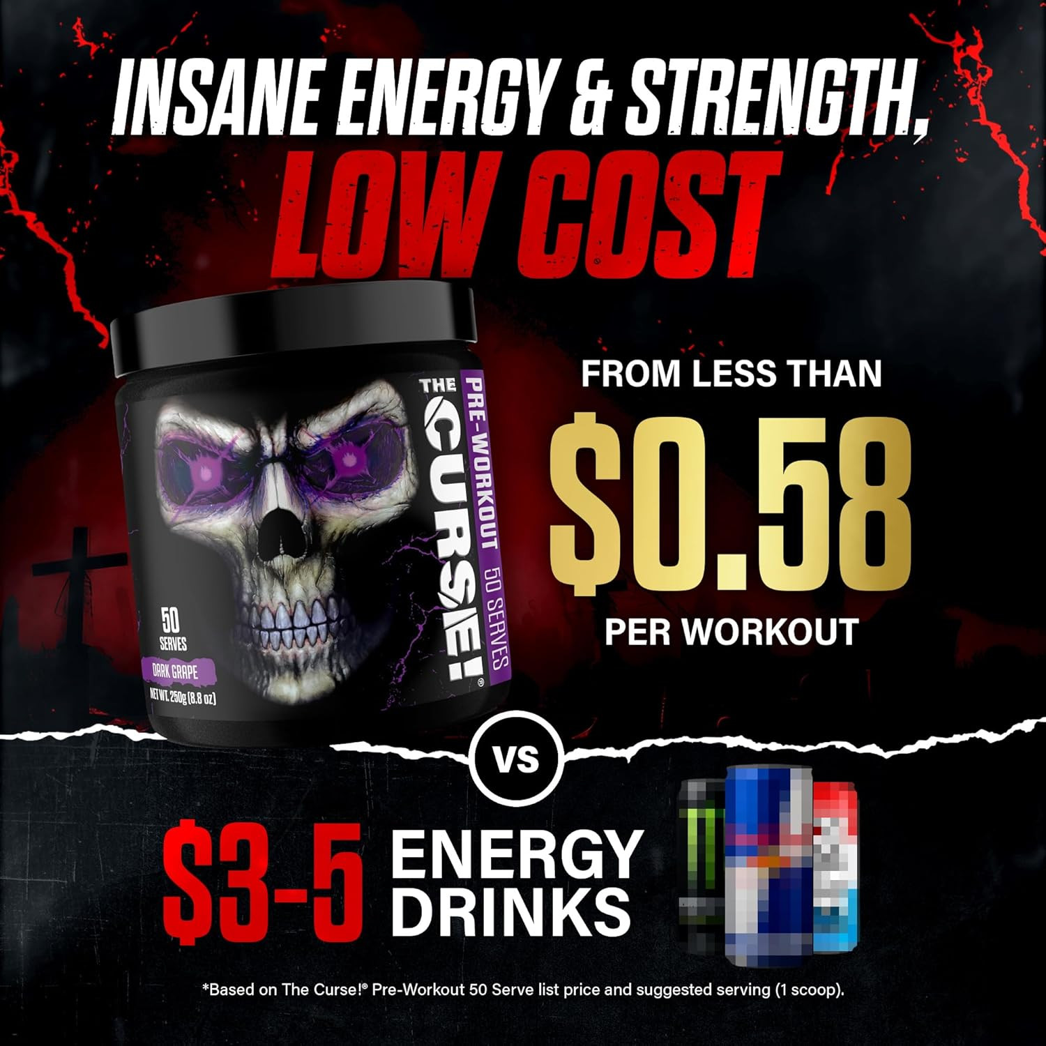 JNX SPORTS The Curse! Lemon Rush Pre Workout Powder w/Creatine – Extreme Energy