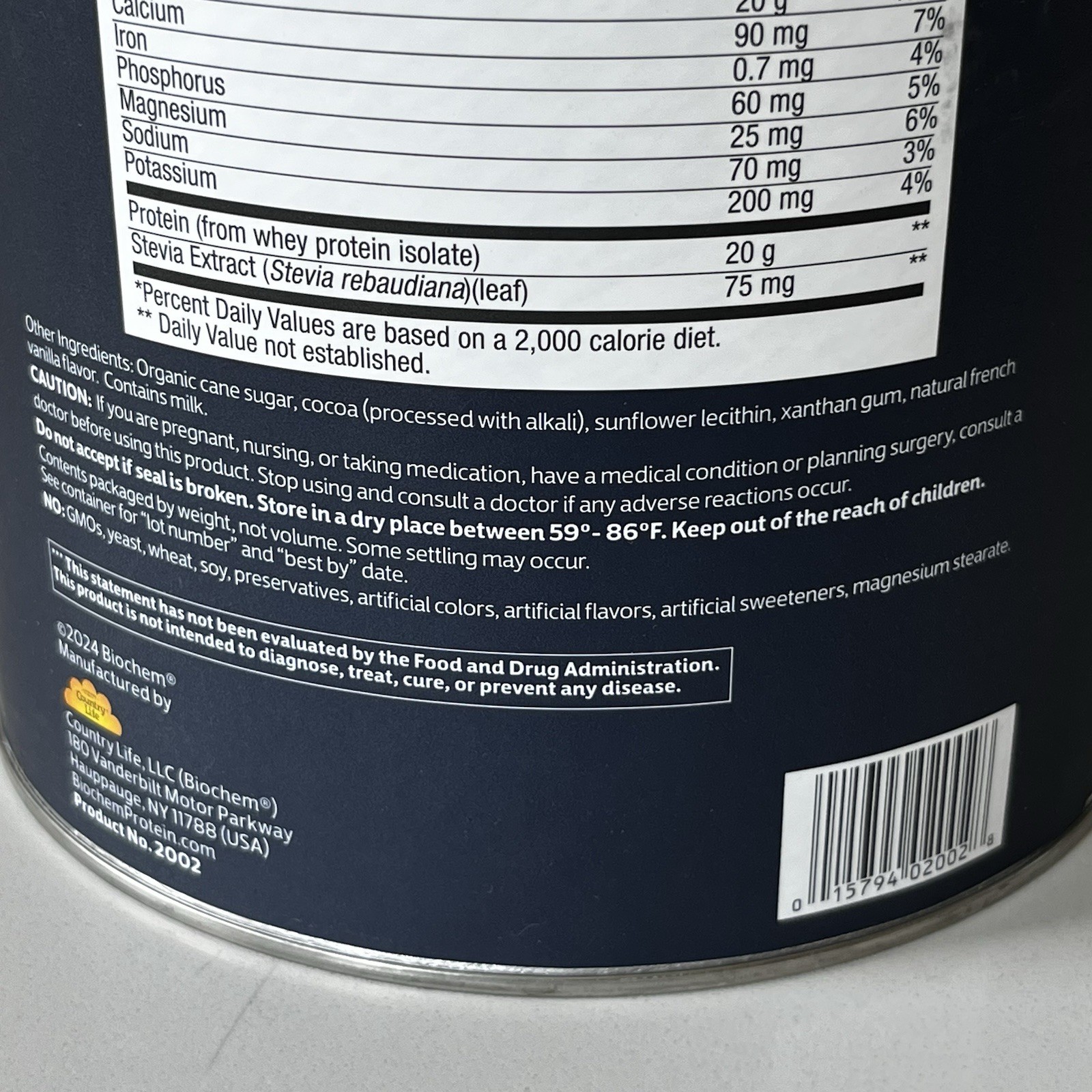 Biochem 100% Whey Protein Isolate – Grass Fed Chocolate 1.9 lbs (878 grams)