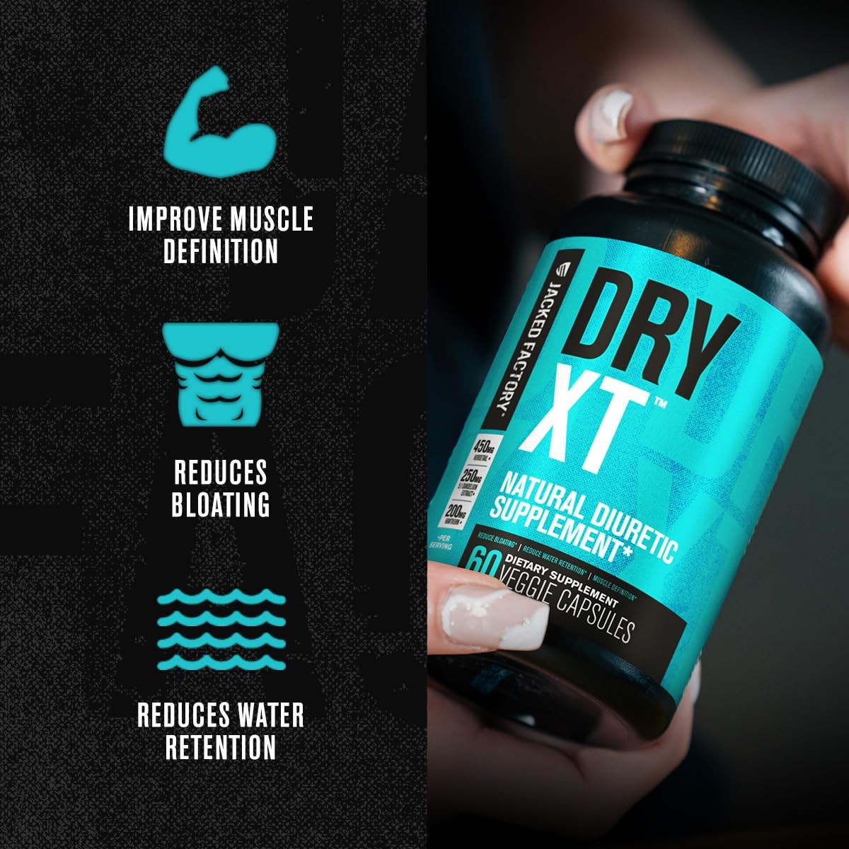 Jacked Factory Dry-Xt Diuretic – Root Extract Potassium 7 More