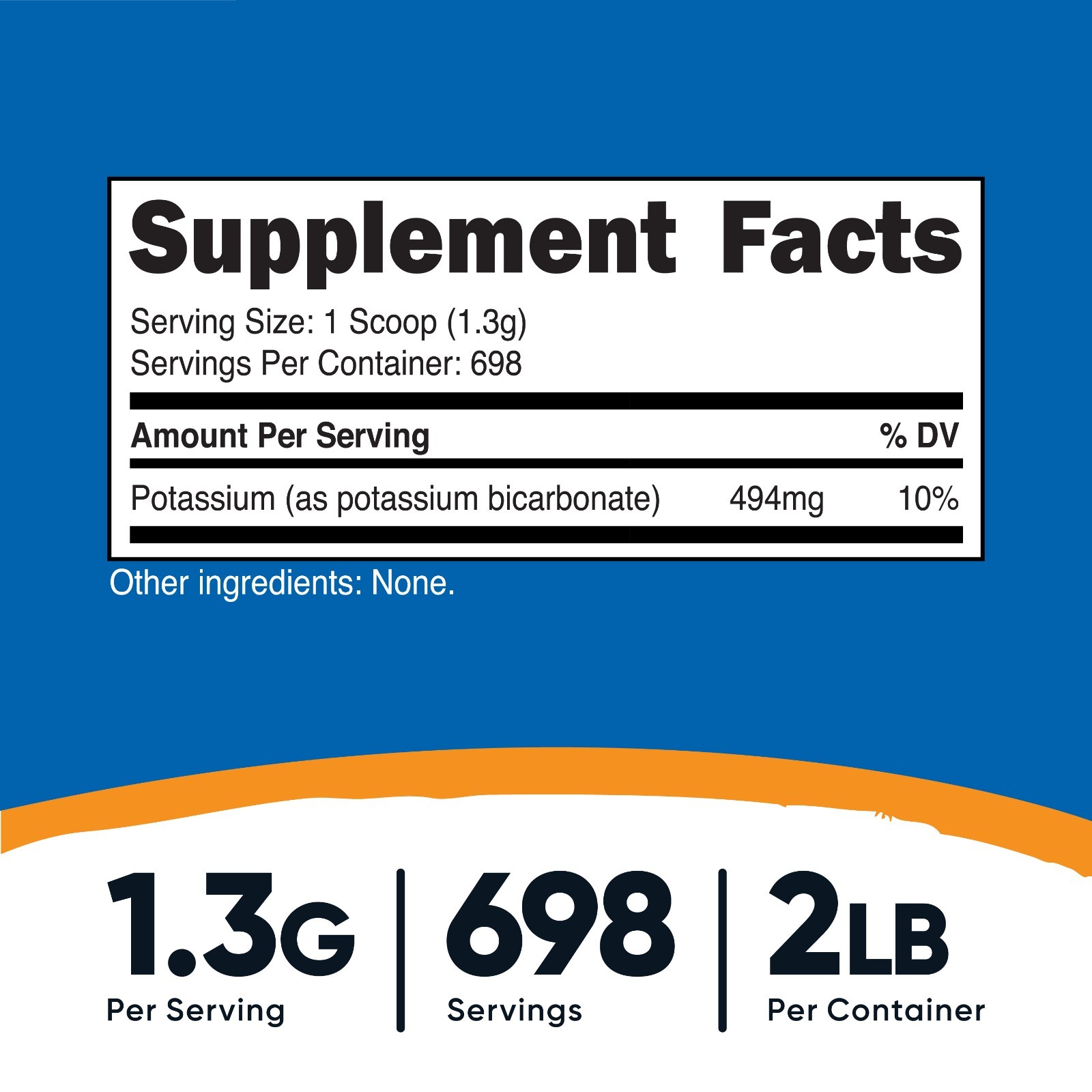 Nutricost Potassium Bicarbonate (2 LB) – 1.3G Per Serving, Non-GMO, Gluten Free