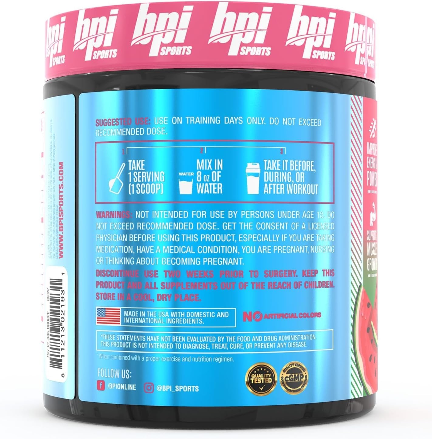 BPI Sports Best Creatine For Muscle Growth Watermelon 50 Servings – ***CLUMPY***