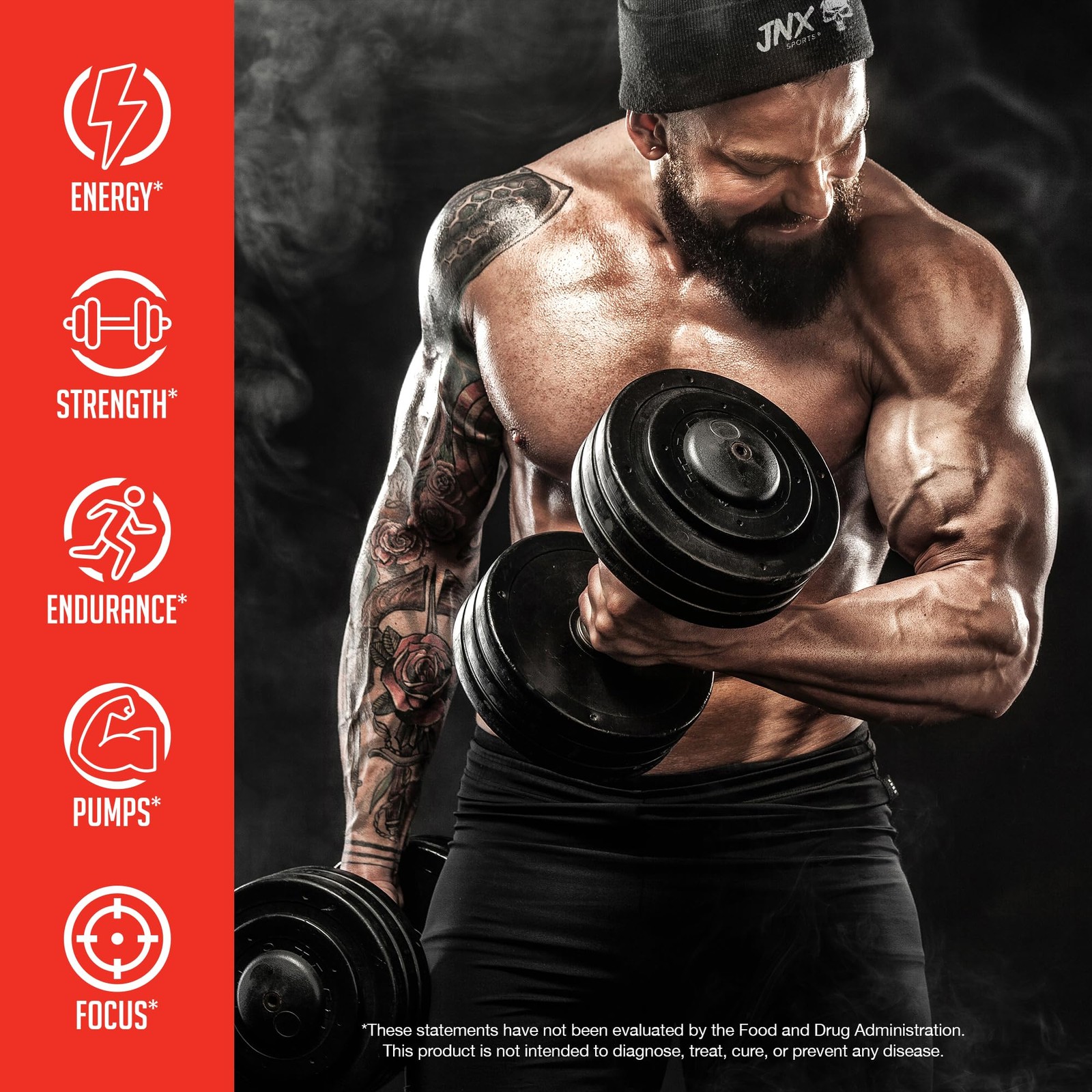 JNX SPORTS The Curse! Pre Workout Powder for Men & Women, Caffeine, Beta-Alanine