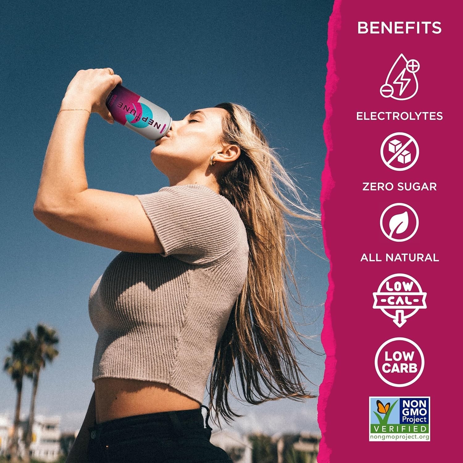 Neptune – Sugar Free, Hydration Drink With Electrolytes – Berry (12 x 16oz Cans)